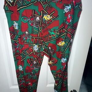 LuLaRoe Soft Colorful Cartoon Bicycle Print Leggings Curvy Big and Tall One Size